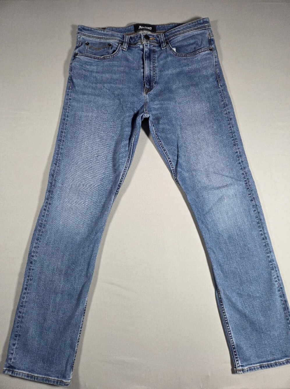 Revtown Men's Sharp Straight Jeans in Light Blue Denim 34x32